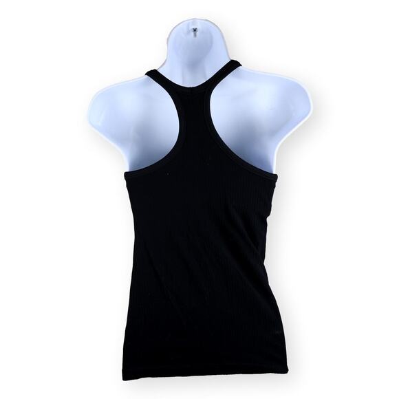 Black Ribbed Racerback Athletic Top S - Picture 3 of 5